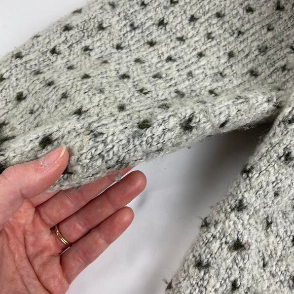 Vintage Snowflake Cream Brown High Collar Knit Snowflake Pattern Sweater Large - Picture 5 of 8